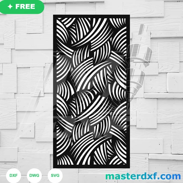 Swirling Wave Leaf Panel DXF DXF File